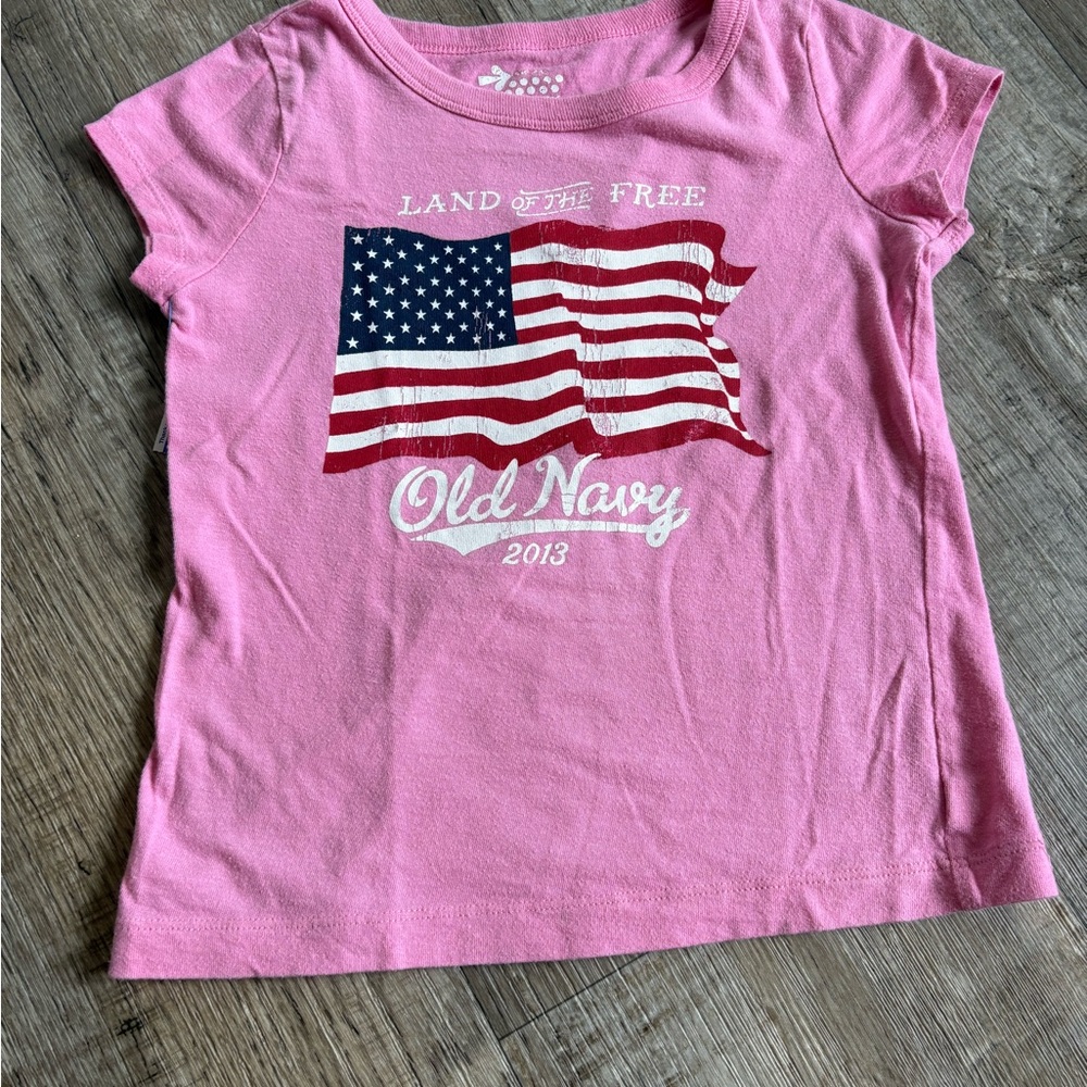 Old Navy Pink Flag Graphic Tee
